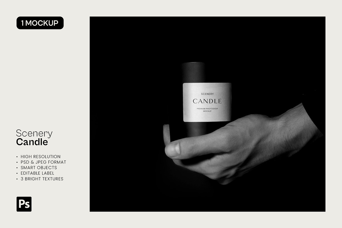 Realistic Candle - 6 Mockups Set, a Packaging Mockup by Studio Lanterne (Photo 3 of 7)