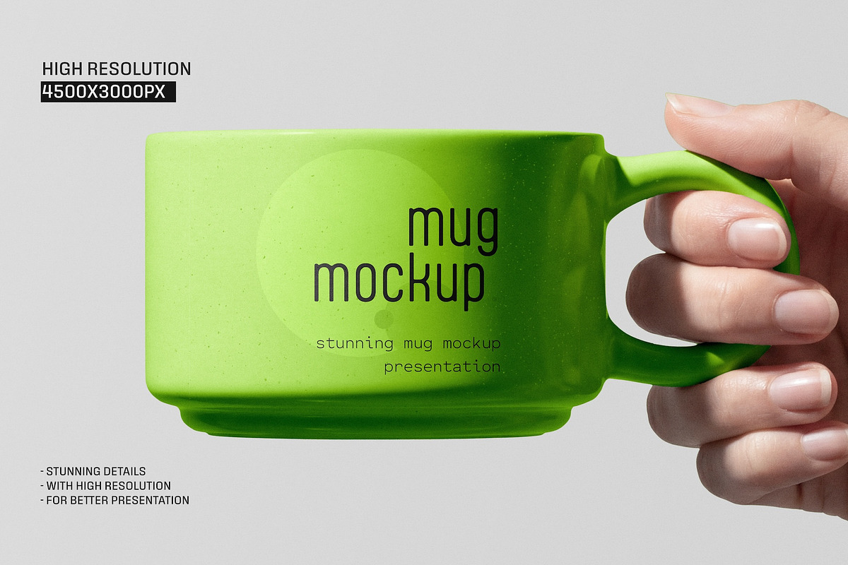 Ceramic Coffee Mug in Hand Mockup, a Cups & Container Mockup by Toasin Studio (Photo 2 of 4)