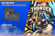 Zeus Thunder God -Mascot Esport Logo, a Branding & Logo Template by FNR Graphics (Thumbnail 2 of 5)