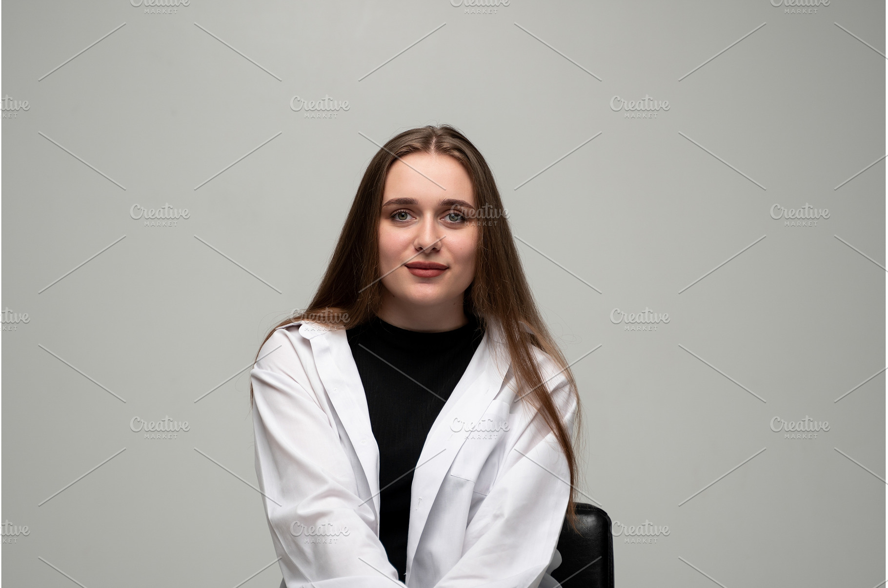 Young woman with long brown hair, a Person Photo by volodymyrshtun13795