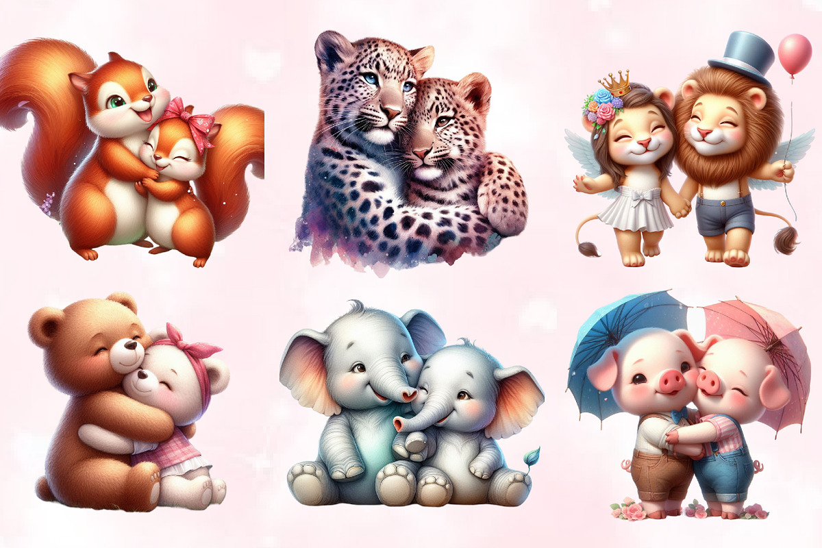 Romantic Couple Animals Clipart, an Animal Illustration by Craft Nest (Photo 5 of 5)
