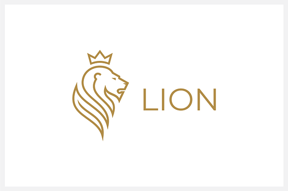 Monoline King Lion Logo preview 4