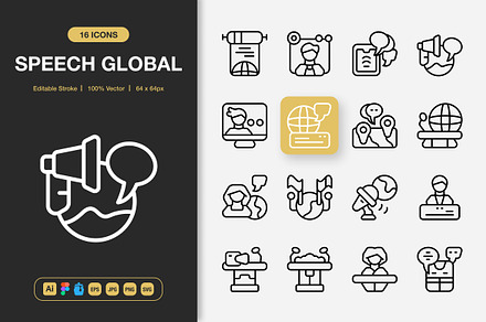 Speech Global Icons