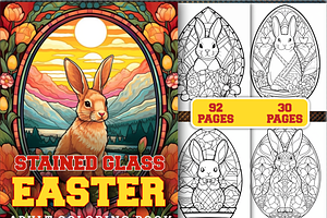 Easter Stained Glass Book V- 01, a Seasonal Illustration by Coco Bloom