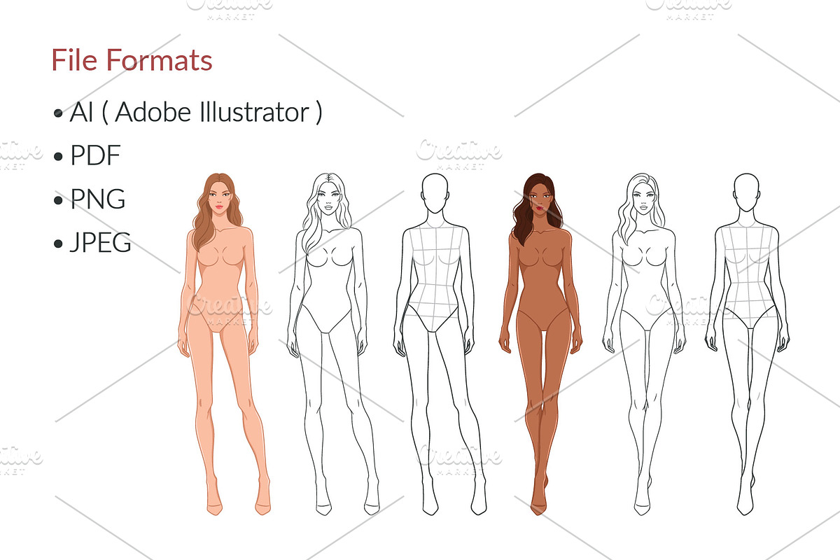 Female Fashion Croquis Bundle, a Person Illustration by Shorena Fashion Draws (Photo 10 of 13)