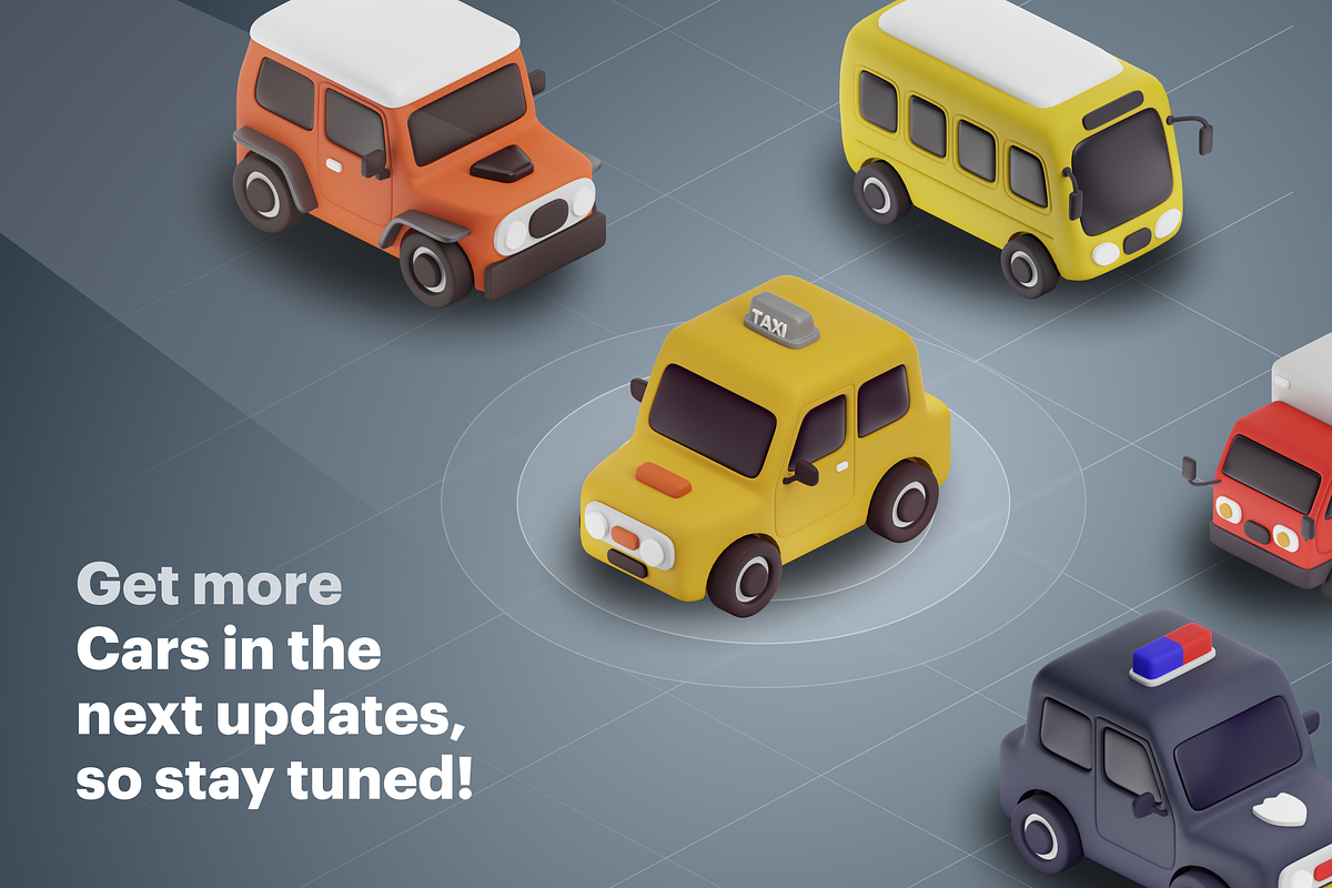 Carly - 3D Car Icon Set, a Cars & Vehicle 3D Model by Illustraly Design (Photo 7 of 8)
