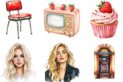 Watercolor Americana Girl Clipart, an Illustration by Designking (Thumbnail 4 of 5)
