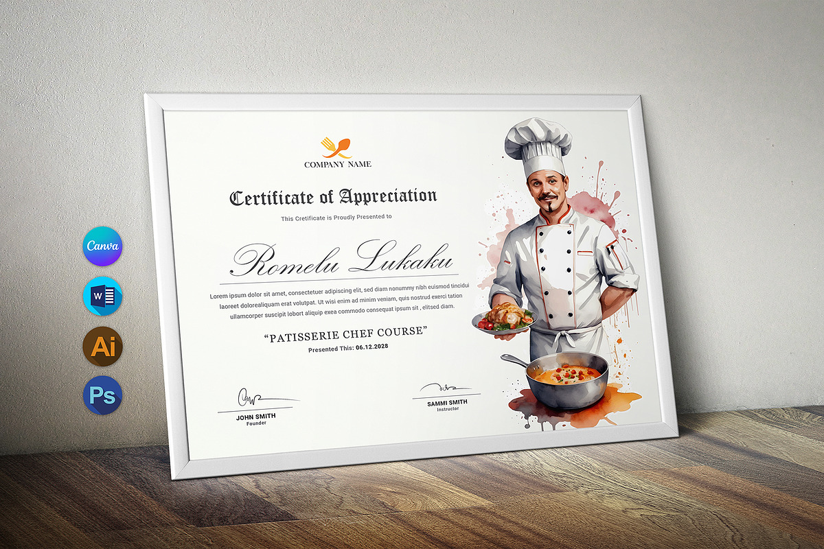 Chef Certificate, a Stationery Template by DesignDevisers (Photo 1 of 10)