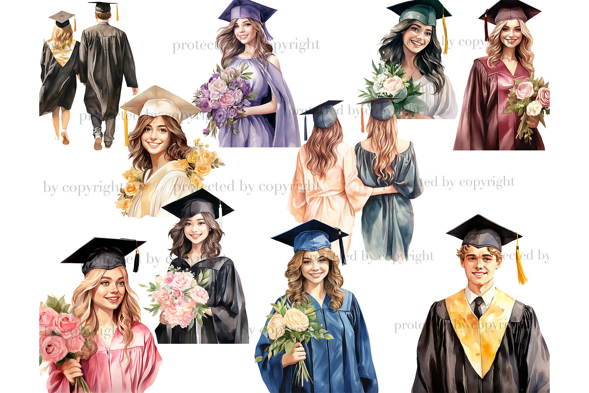 Graduation Clip Art | College Senior, an Education Illustration by GlamArtZhanna (Photo 3 of 4)