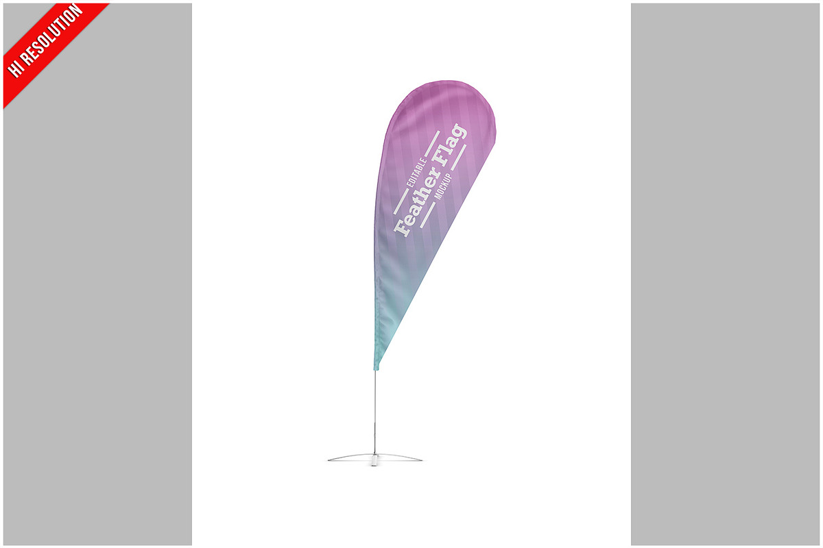 Real Estate Feather Flag Mockup, an Advertising Mockup by Bruno's Shop (Photo 1 of 3)