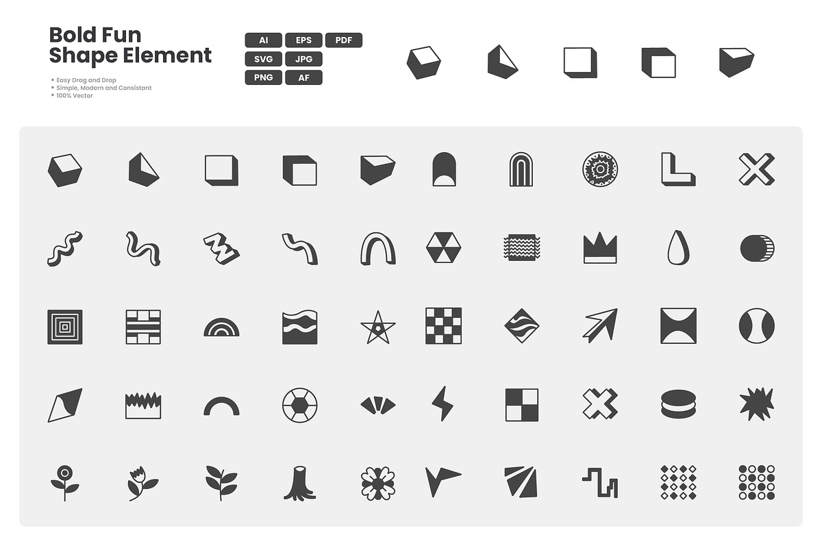 Bold Fun Shapes Element, a Solid Icon by erifqizeicon (Photo 2 of 3)