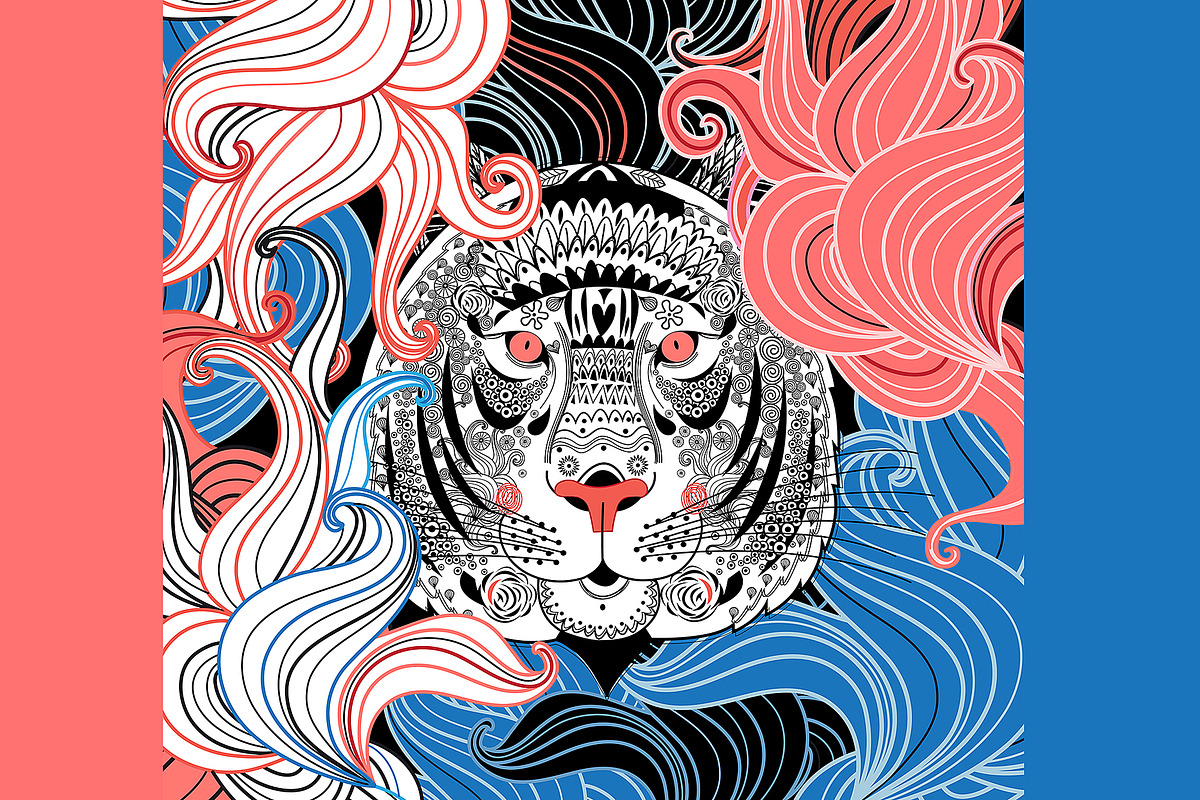 Patterns and portraits of tigers, a Pattern Graphic by Tanor (Photo 4 of 7)