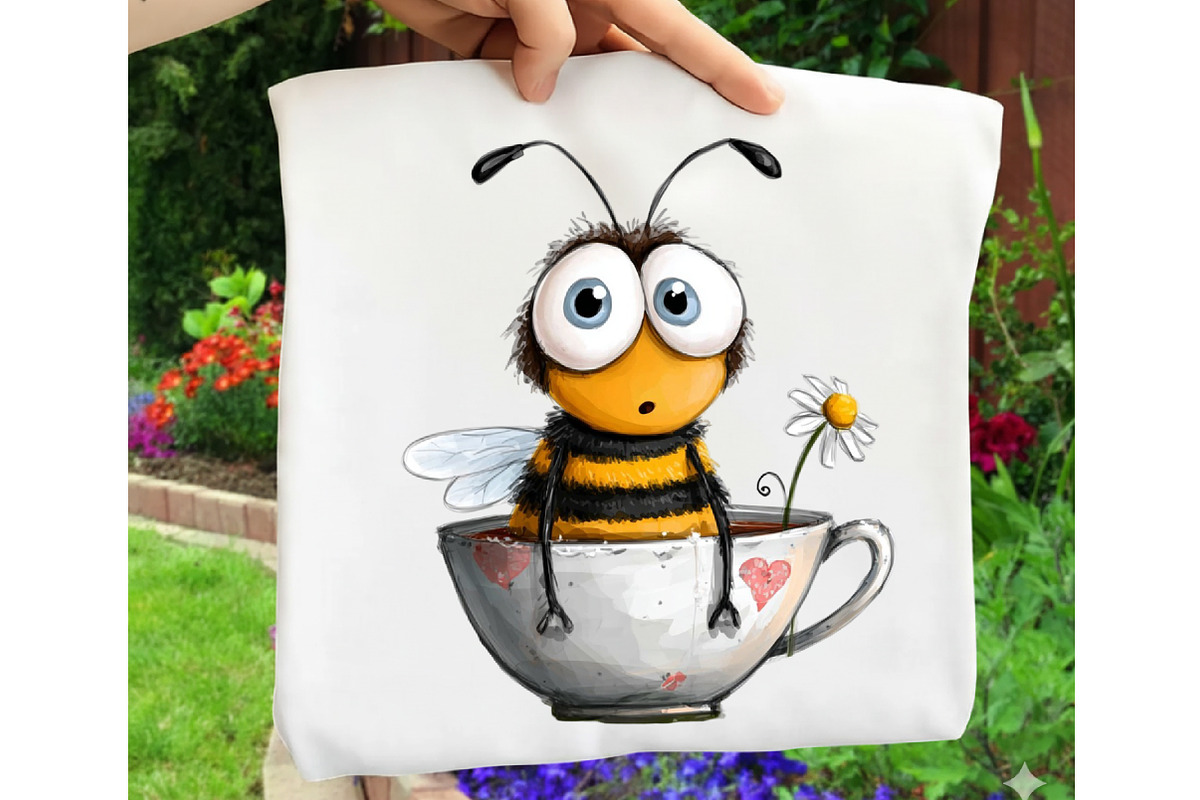 Quirky Funny Bee Clipart, an Illustration by OK Design (Photo 5 of 6)