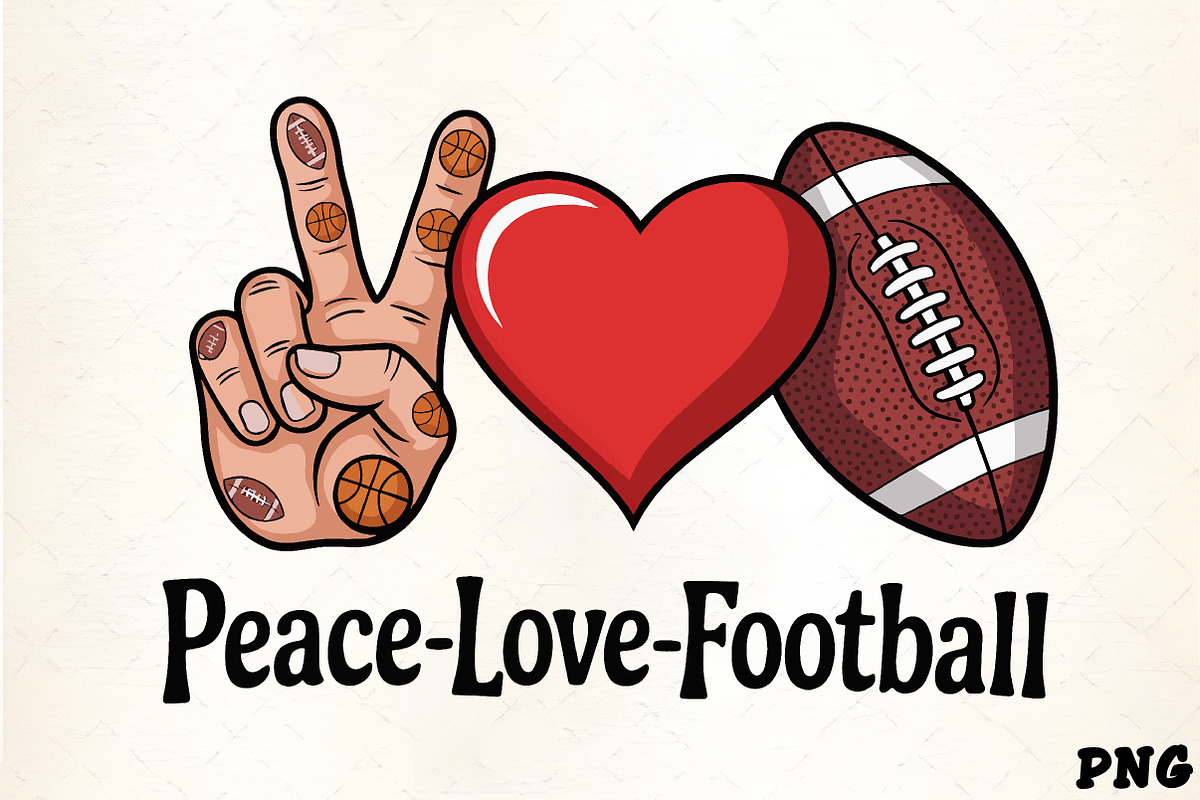 Peace love basketball and football, an Illustration by CrexoraLab (Photo 1 of 4)