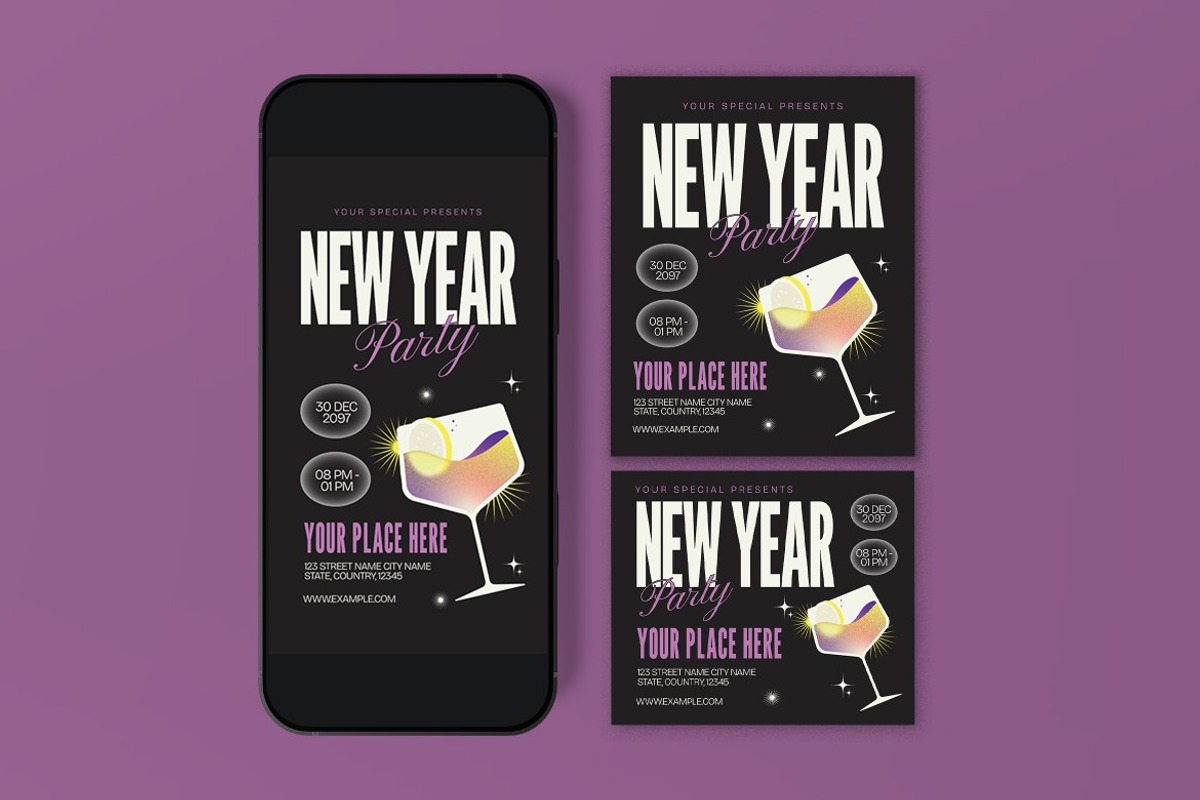 New Year Party Flyer preview 3