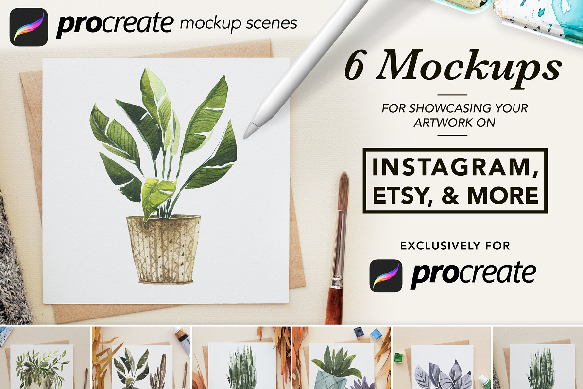 6 Procreate Artwork Mockups, a Print Template by Drifter Studio PrintShop (Photo 1 of 5)