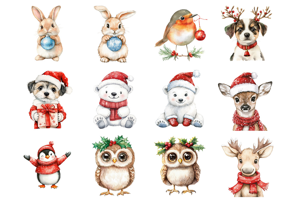 Cute Holiday Animals Christmas, an Illustration by Design Market (Photo 3 of 3)