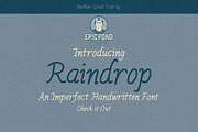 Raindrop by Eric Pond Designs, a Handwritten Font by Eric Pond Designs (Thumbnail 1 of 5)