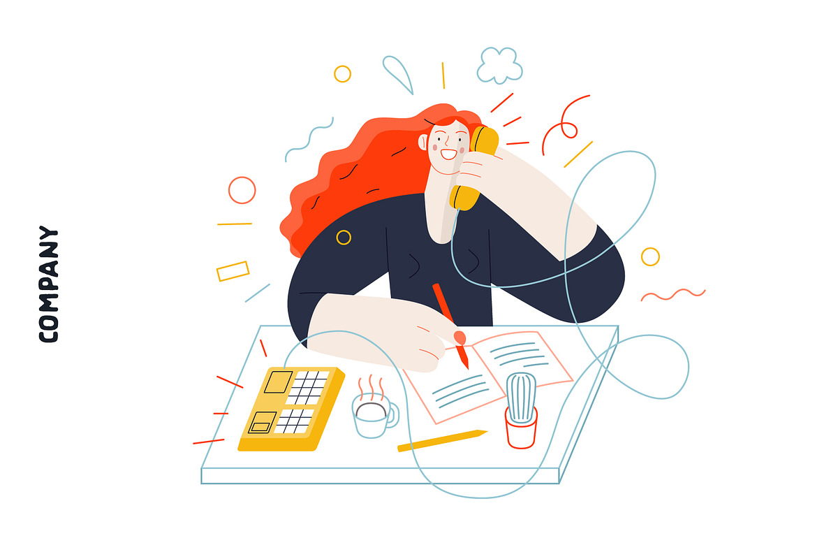 Company, flat web illustrations, a Templates & Theme by Grivina's shop (Photo 7 of 27)