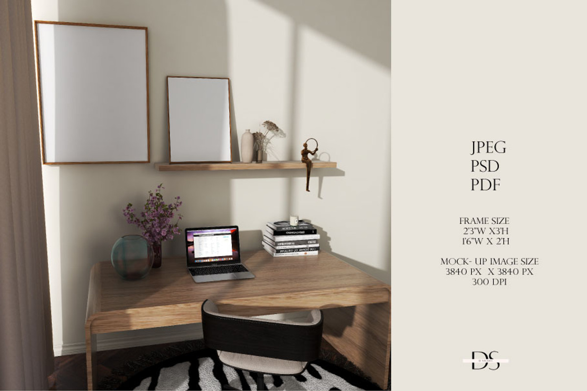 Frame mockup template for poster, a Print Template by DSTUDIO888 (Photo 2 of 4)