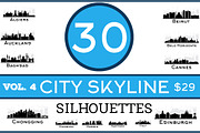 30 City Skyline Silhouettes Set 4, an Illustration by Booblgum (Thumbnail 1 of 6)