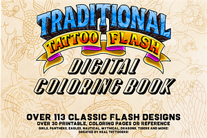 Traditional Tattoo Coloring Pages