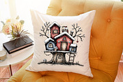 Whimsical Christmas House Clipart, an Illustration by Sublimation Artist (Thumbnail 6 of 6)