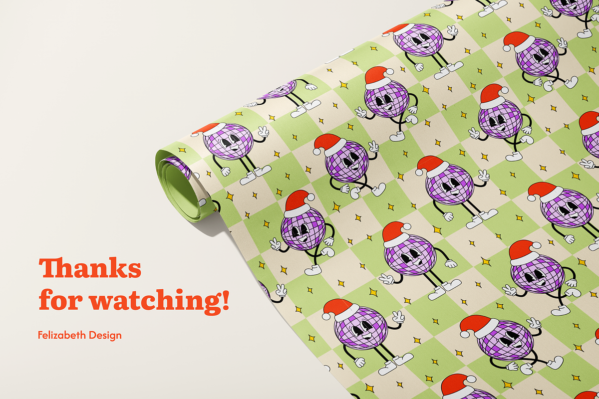 Groovy Christmas | Cliparts, a Seasonal Illustration by Felizabeth Design (Photo 9 of 9)