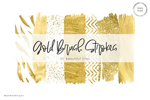 Gold Brush Strokes