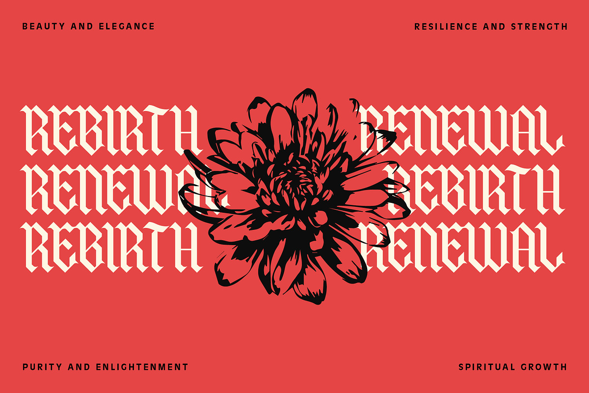 Qordhion - Blackletter Font, a Blackletter Font by MooneseyeType (Photo 3 of 9)
