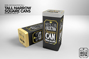Tall Narrow Square Cans Mockup, a Product Mockup by INCDesign (Thumbnail 3 of 7)