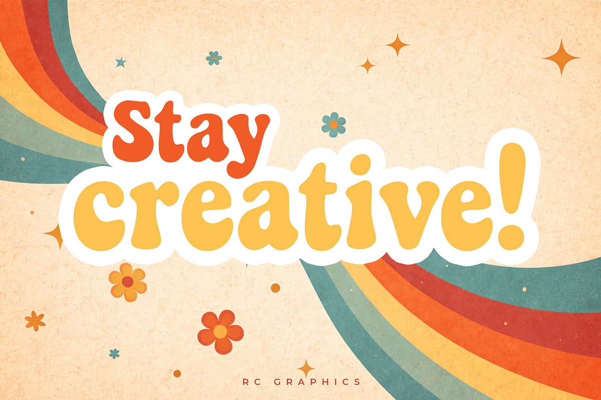 Groovy Deluxe - Retro groovy display, a Sans Serif Font by RC graphics (Photo 3 of 3)
