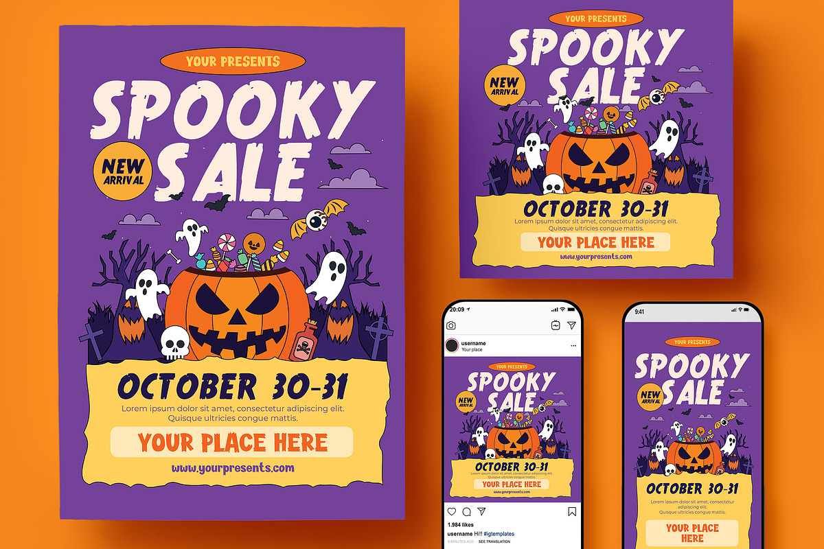 Halloween Sale Flyer, a Flyer Template by Creativestoree (Photo 1 of 5)