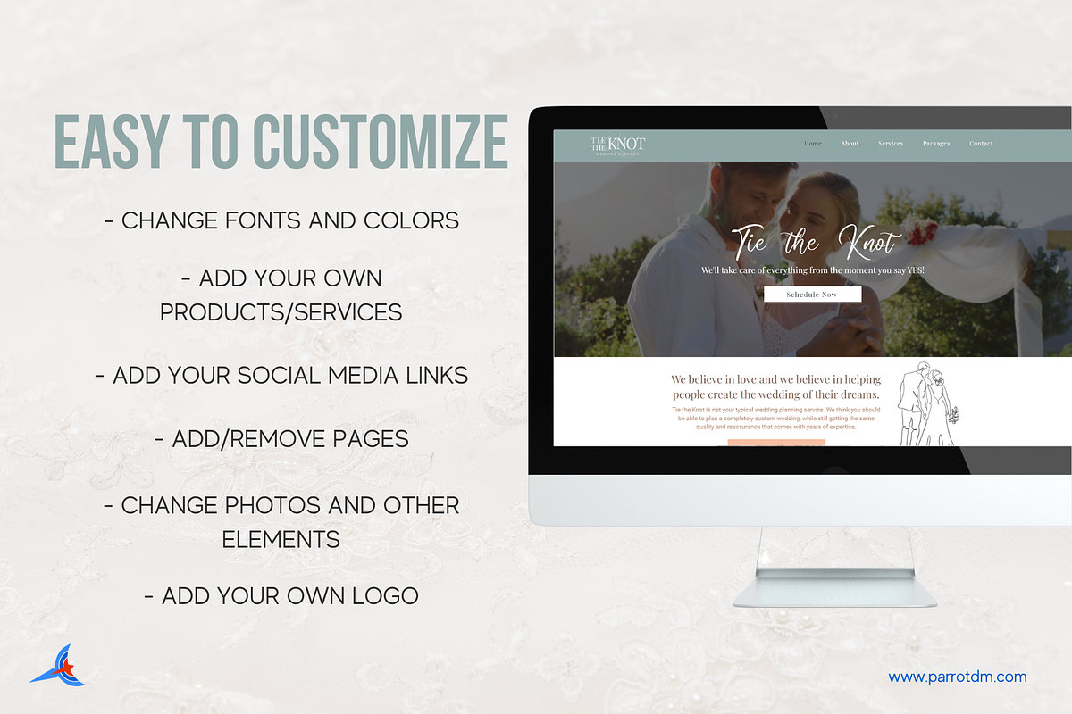 Wedding Website Template for Wix, a Landing Page Template by Parrot Designs (Photo 4 of 4)