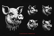 10 Bundle Dark Art Pig Beast Scary, an Illustration by Morspective (Thumbnail 5 of 7)