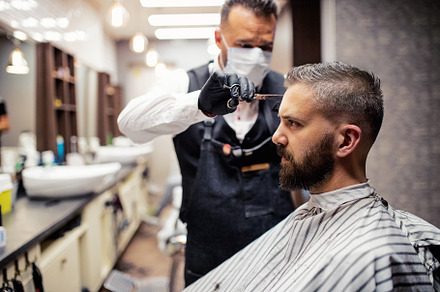 Hipster man client visiting featuring men, males, and hipster, a Person Photo by HalfPoint