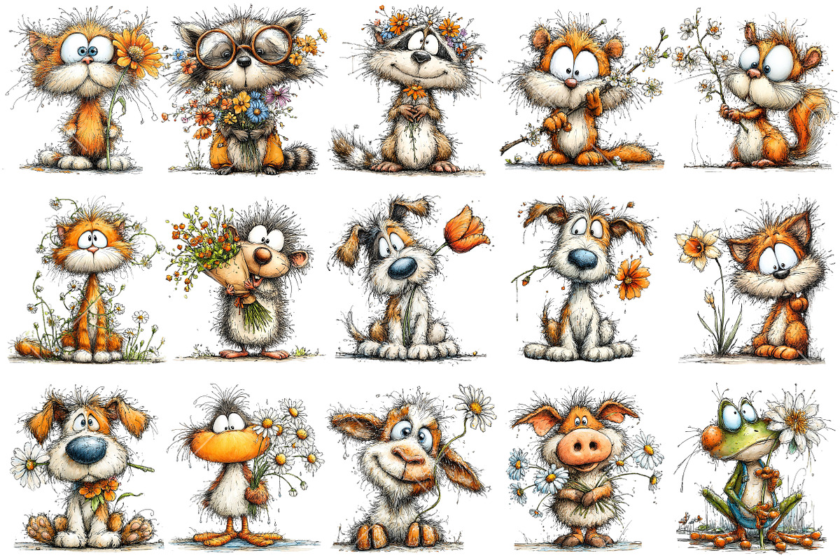 Quirky Spring Animal Clipart, an Illustration by OK Design (Photo 3 of 6)
