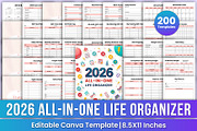 2026 All-in-One Life Organizer Canva, a Stationery Template by Mustafiz (Thumbnail 1 of 8)