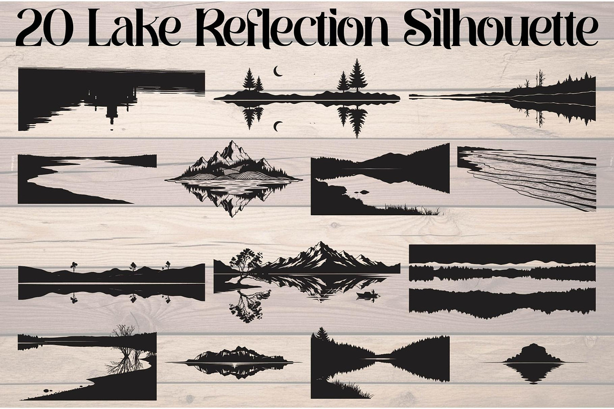 Lake Reflection Silhouette, an Object Graphic by Designer_Momina (Photo 1 of 20)