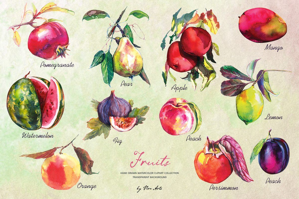 Fruits hand drawn clipart, a Food Illustration by Vero Arts (Photo 2 of 10)