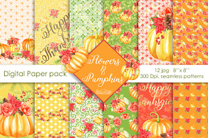 Pumpkins Digital Paper Pack.