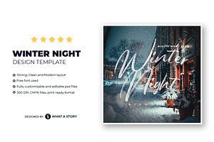 Winter Night Flyer Template
