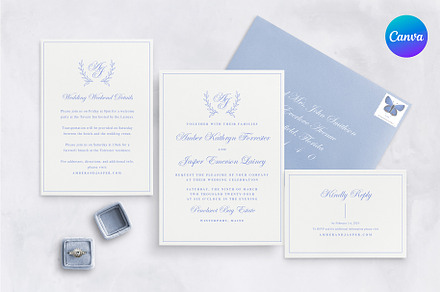 Classic Invitation Suite Template, an Invitation Template by CojoMoxon