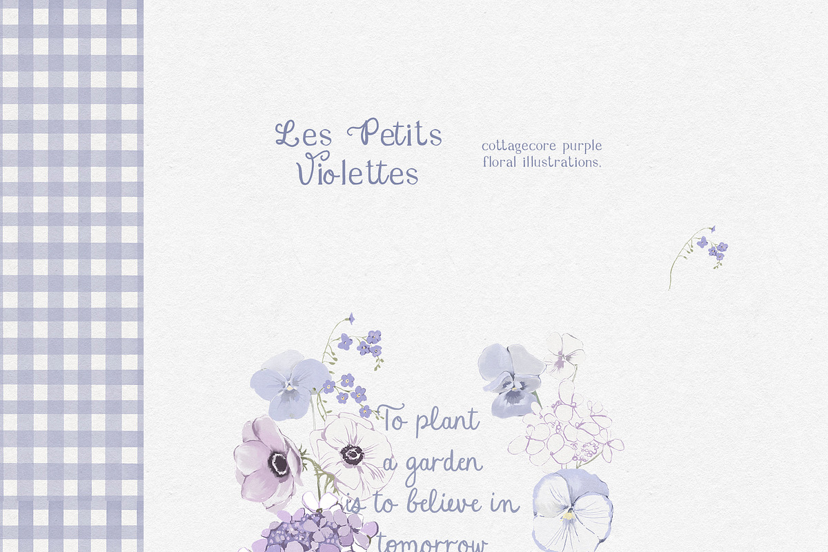 Purple Cottagecore Flowers PNG, a Decorative Illustration by whiteheartdesign (Photo 9 of 17)