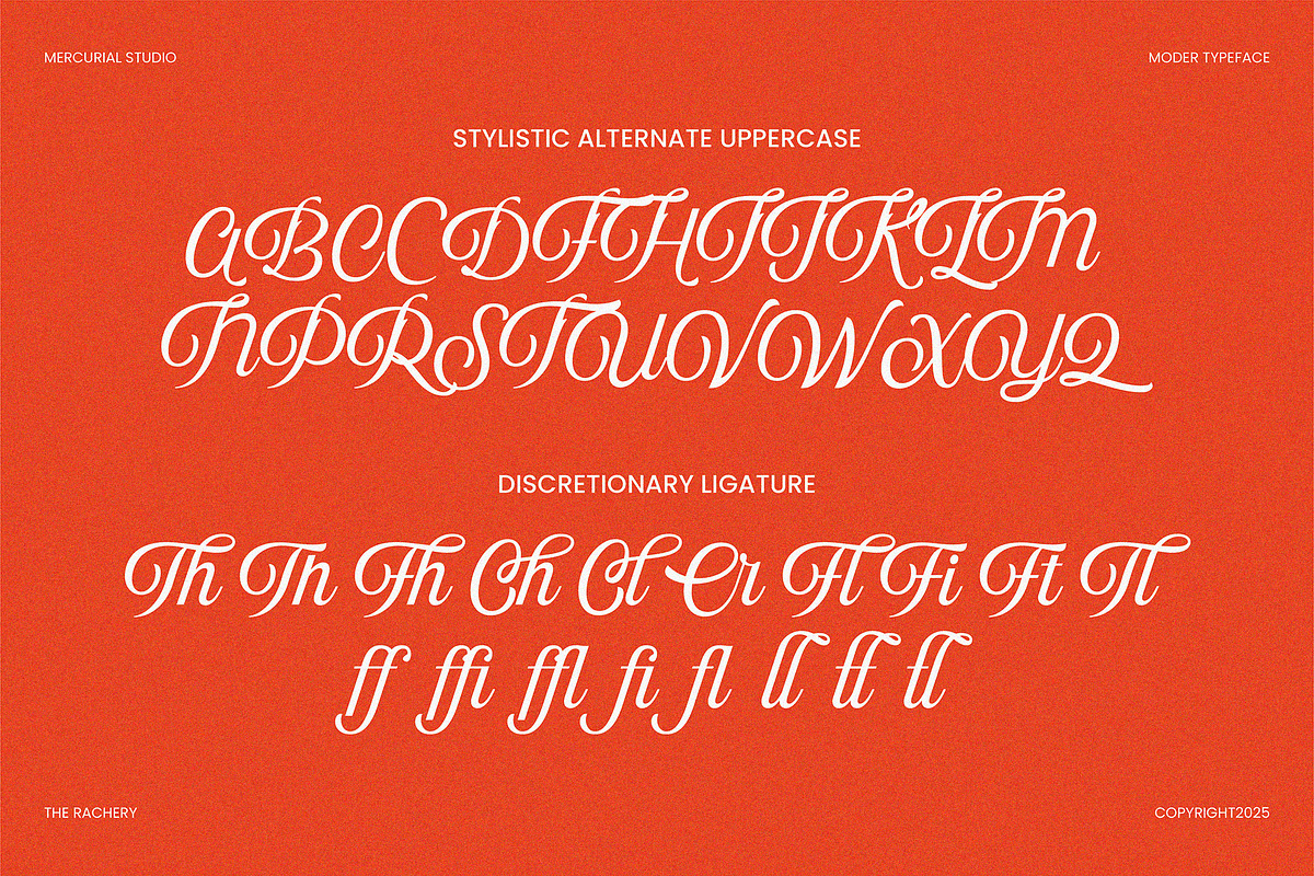 The Rachery, a Script Font by MERCURIAL (Photo 4 of 14)