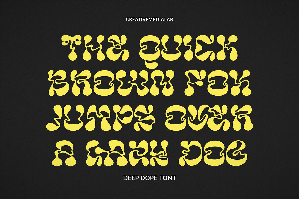Deep Dope - Psychedelic Liquid Font, a Font by creativemedialab (Photo 6 of 10)