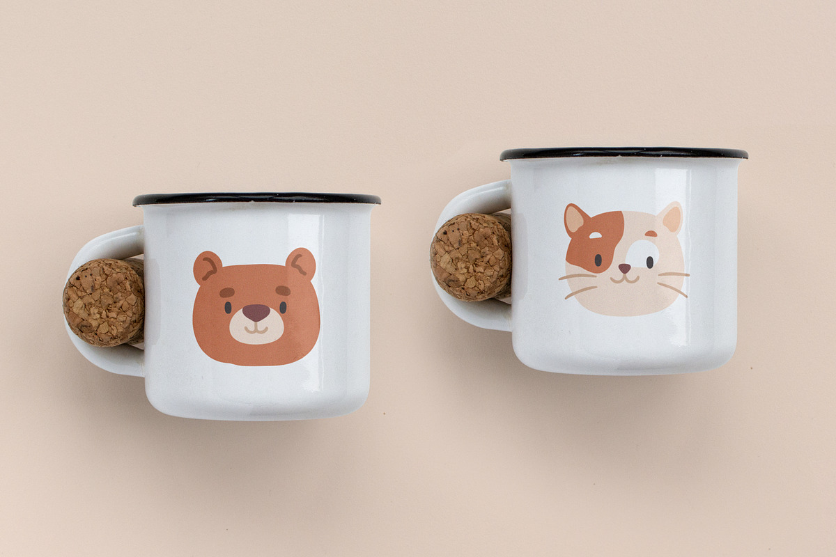 Cute animal faces, avatars set, an Animal Illustration by Good Studio (Photo 6 of 9)