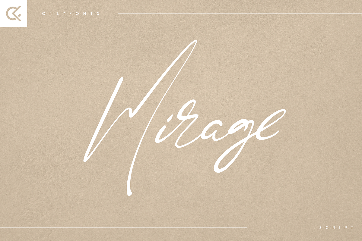 Mirage - creative script font, a Script Font by Only Fonts (Photo 1 of 10)