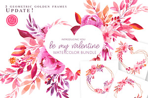 Be my Valentine - watercolor set
