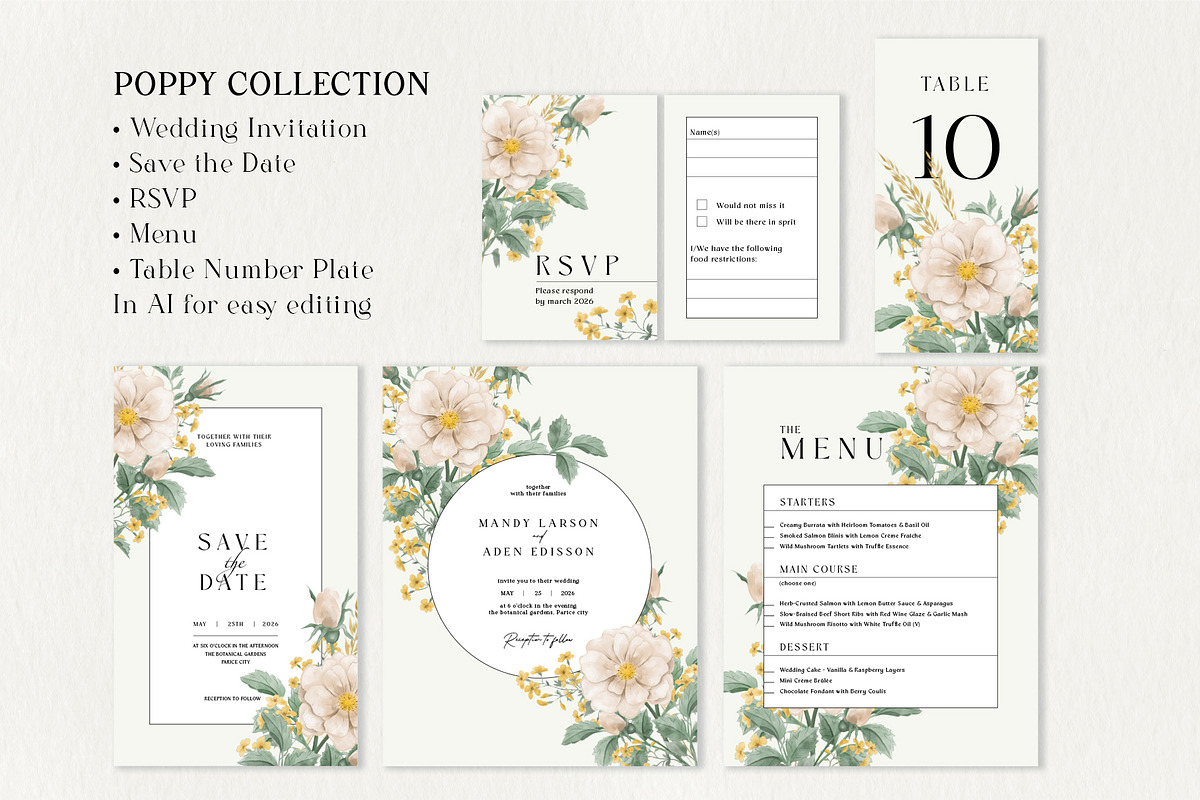 Floral Tales Wedding cards & clipart, an Invitation Template by Garden in frame (Photo 5 of 10)